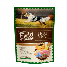 Sam's Field True Meat ćuretina, losos, brusnica, 260g, hrana za pse