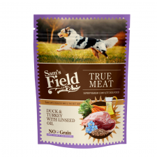 Sam's Field True Meat patka, ćuretina, laneno ulje, 260g, hrana za pse